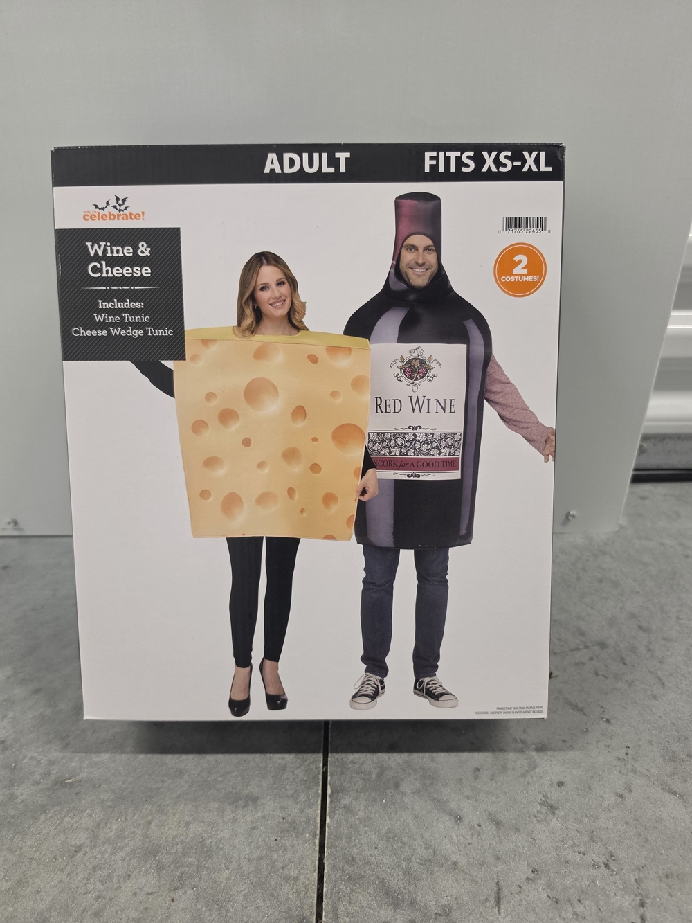 Celebrate! Wine & Cheese Kids Costume Set - Yellow Cheese & Black Wine Bottle